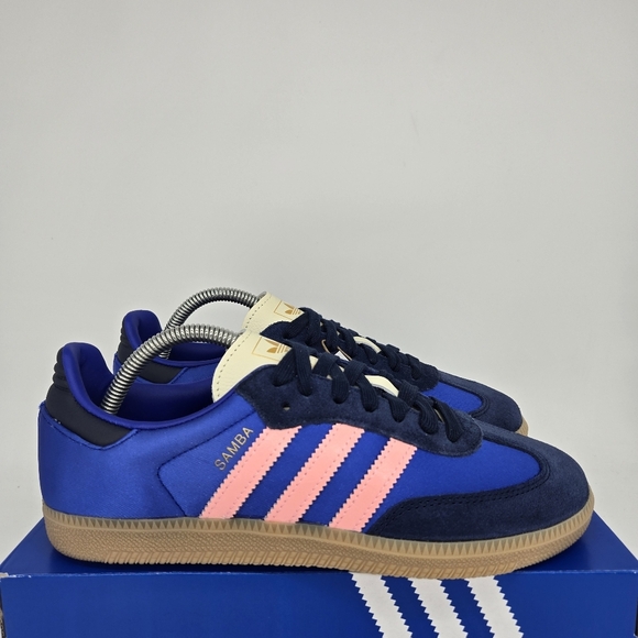 New adidas Samba OG 'Lucid Blue Night Indigo Satin' Women's Shoes Size 7 - Picture 3 of 8